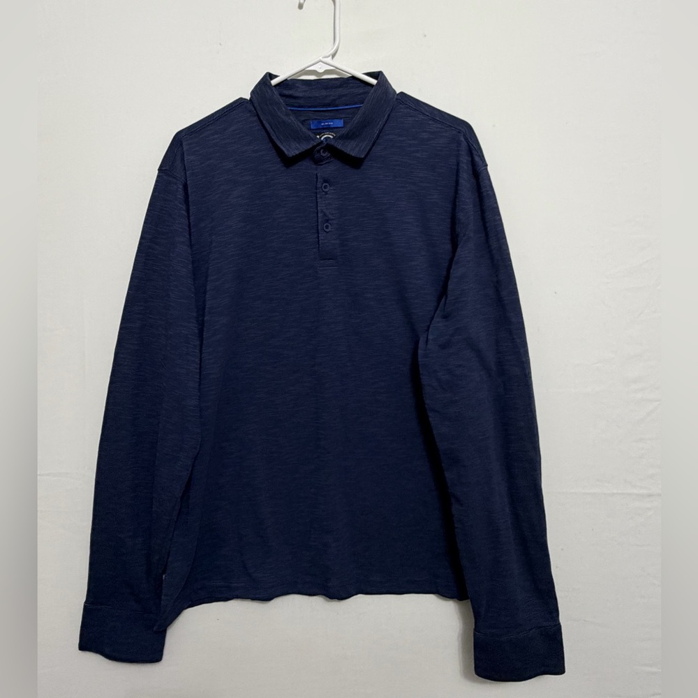 Joseph Abboud Men’s size XL Slim Fit Long Sleeve Polo Shirt Blue(A466)✨ - Picture 3 of 12